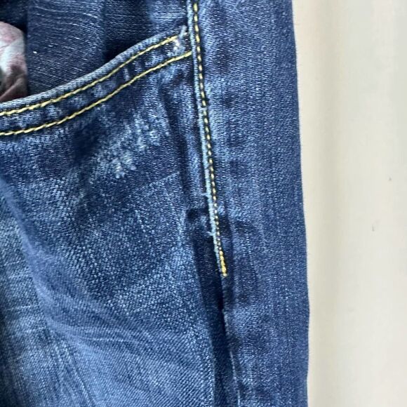 Ed Hardy Distressed Button Fly Blue Denim Jeans Men’s 38 x 32 - Picture 8 of 16